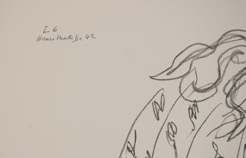 Henri MATISSE : Jeune femme jouant de son charme, Lithographie originale (photo de détail 2) - Crédit photo : Galerie Art.Paris