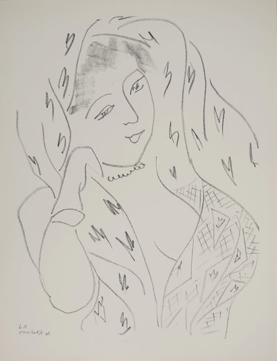 Henri MATISSE : Jeune femme au décolleté, Lithographie originale (vue générale) - Crédit photo : Galerie Art.Paris