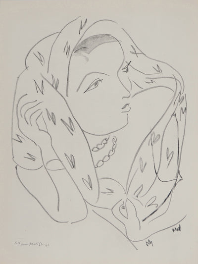 Henri MATISSE : La conspiratrice, Lithographie originale (vue générale) - Crédit photo : Galerie Art.Paris