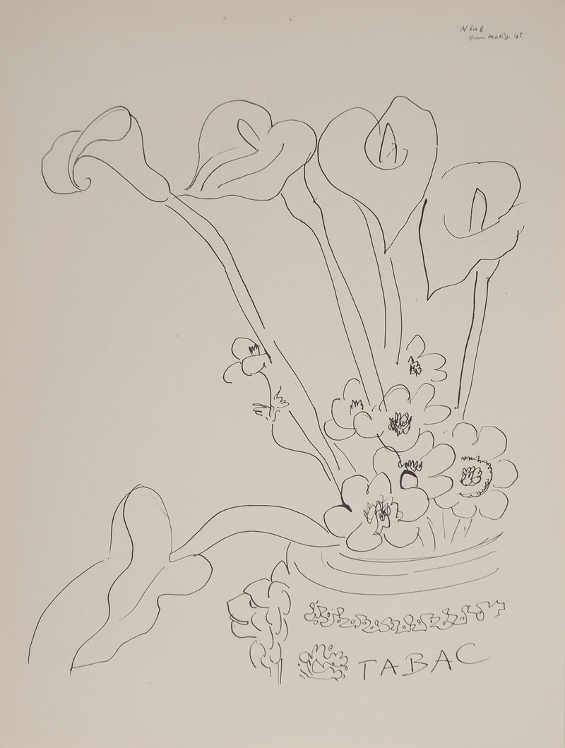 Henri MATISSE : Composition florale, Lithographie originale (vue générale) - Crédit photo : Galerie Art.Paris