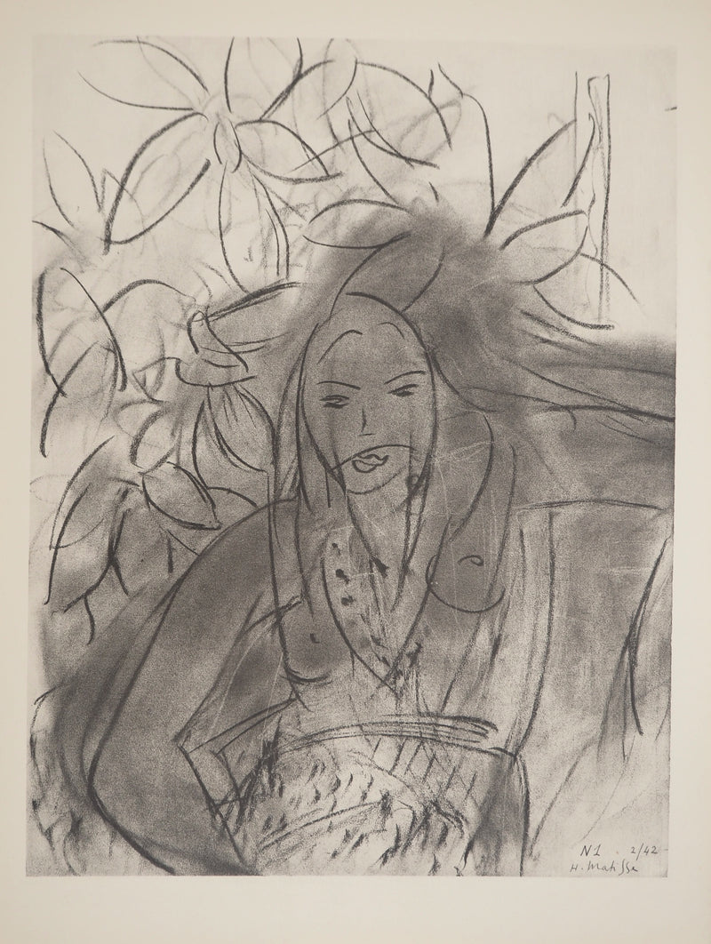 Henri MATISSE : Nu aux fleurs, Lithographie originale (vue générale) - Crédit photo : Galerie Art.Paris
