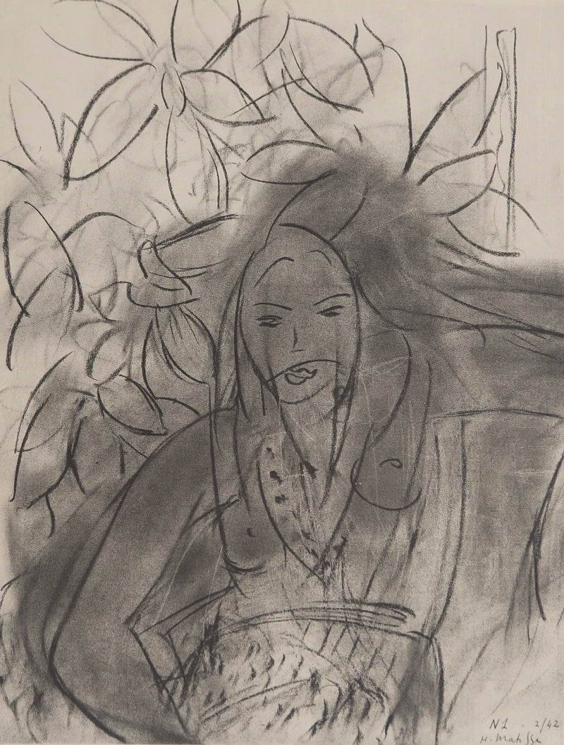 Henri MATISSE : Nu aux fleurs, Lithographie originale (photo de détail 3) - Crédit photo : Galerie Art.Paris