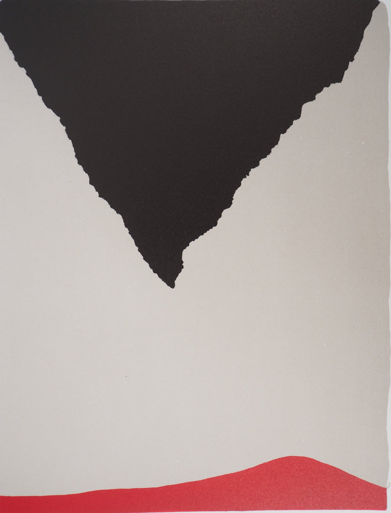 Giuseppe SANTOMASO : Montagne Noire Renversée , Lithographie originale (vue générale) - Crédit photo : Galerie Art.Paris