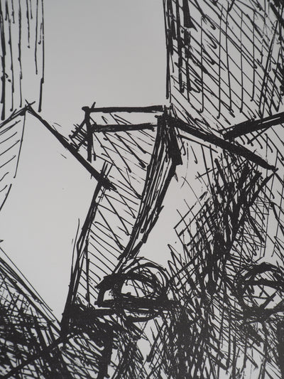 Fritz WOTRUBA : Bâtiment, Lithographie originale (photo de détail 4) - Crédit photo : Galerie Art.Paris