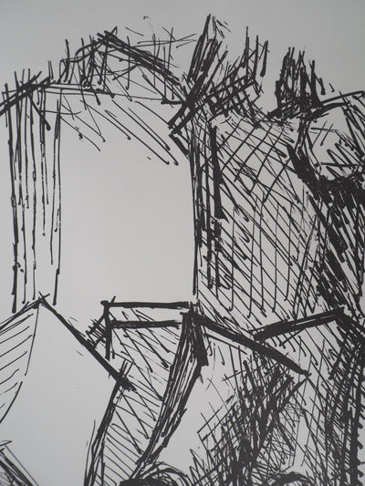 Fritz WOTRUBA : Bâtiment, Lithographie originale (photo de détail 5) - Crédit photo : Galerie Art.Paris