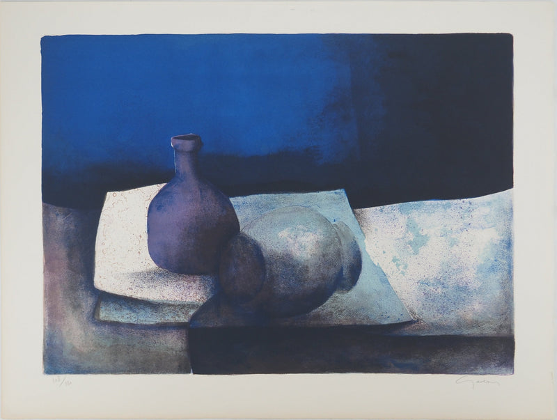 AF Claude GAVEAU, Still life with vase, Original signed lithograph
