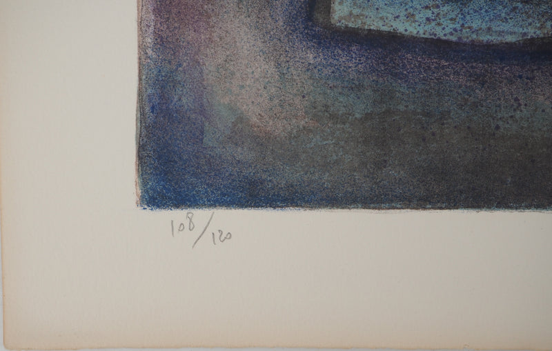 AF Claude GAVEAU, Still life with vase, Original signed lithograph