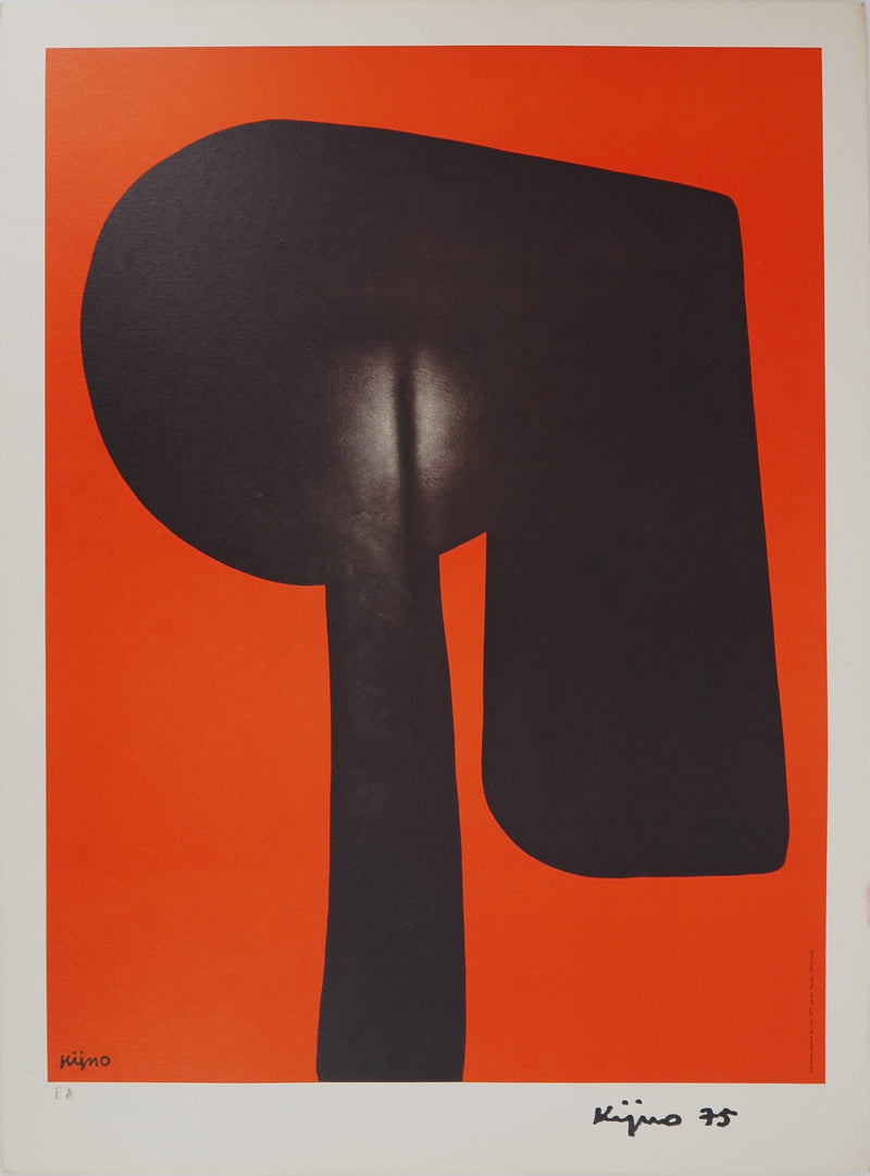 Ladislas KIJNO : Balise pour Angela Davis (rouge),, Lithographie originale (vue générale) - Crédit photo : Galerie Art.Paris