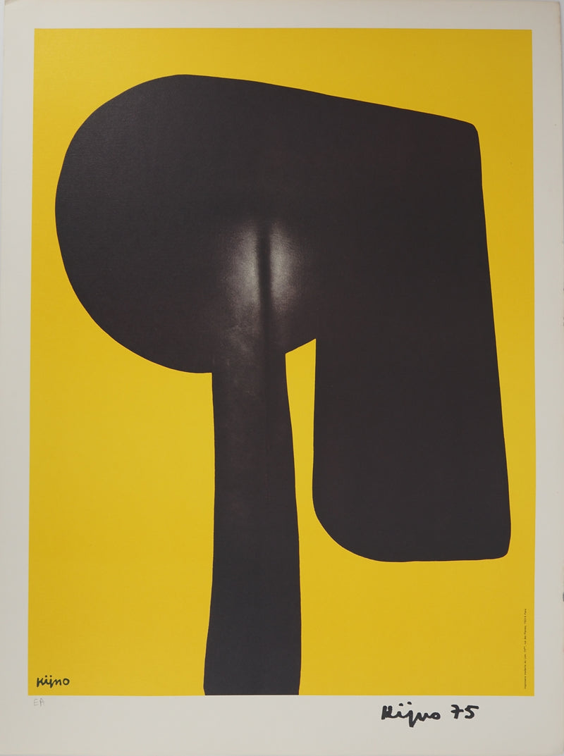 Ladislas KIJNO : Balise pour Angela Davis (jaune),, Lithographie originale (vue générale) - Crédit photo : Galerie Art.Paris