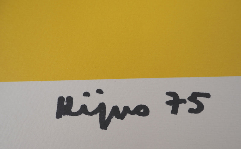 Ladislas KIJNO : Balise pour Angela Davis (jaune),, Lithographie originale (photo de détail 2) - Crédit photo : Galerie Art.Paris