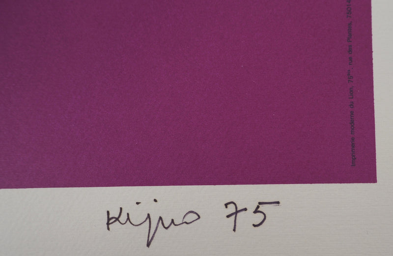 Ladislas KIJNO : Balise pour Angela Davis (violet), C., Lithographie originale (photo de détail 2) - Crédit photo : Galerie Art.Paris
