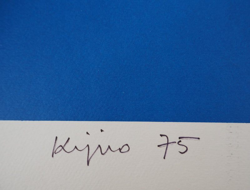 Ladislas KIJNO : Balise pour Angela Davis (bleu), C., Lithographie originale (photo de détail 2) - Crédit photo : Galerie Art.Paris