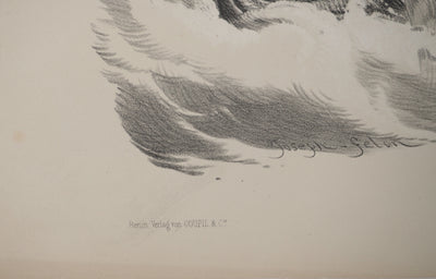 Joseph FELON : La naissance de Vénus en noir et blanc, Lithographie originale signée