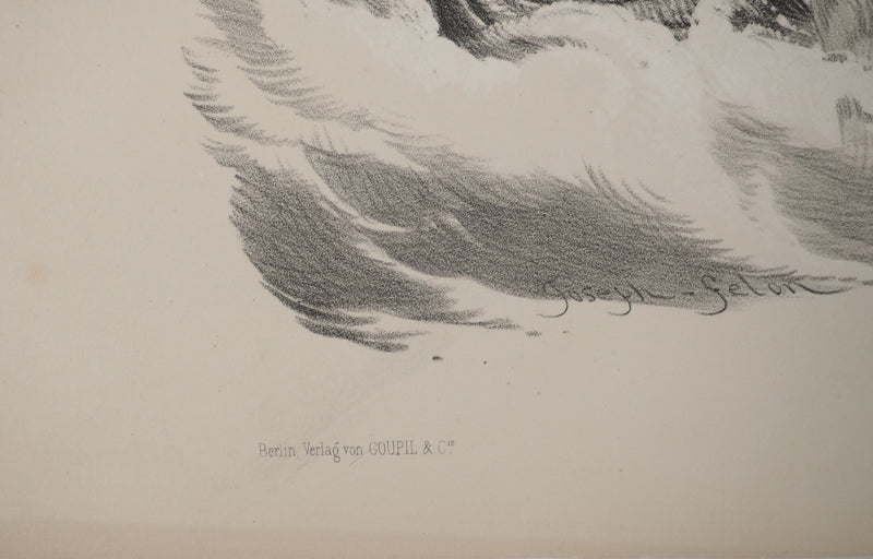 Joseph FELON : La naissance de Vénus en noir et blanc, Lithographie originale signée