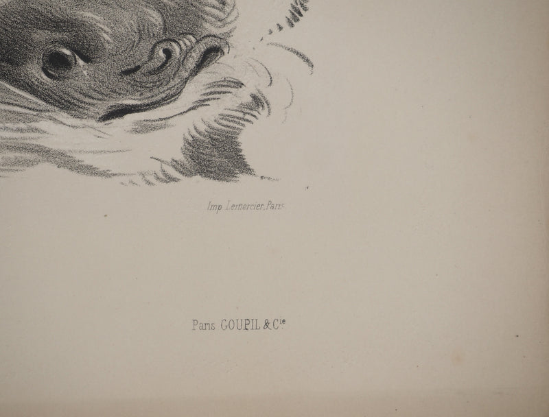 Joseph FELON : La naissance de Vénus en noir et blanc, Lithographie originale signée