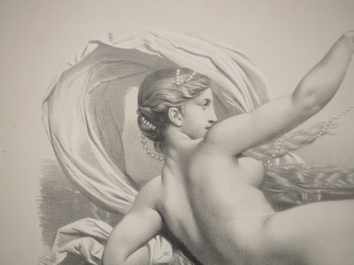 Joseph FELON : La naissance de Vénus en noir et blanc, Lithographie originale signée