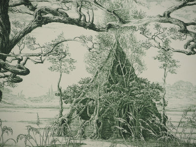AF François HOUTIN: Marjolaine's Terrace, 2002, Original signed engraving