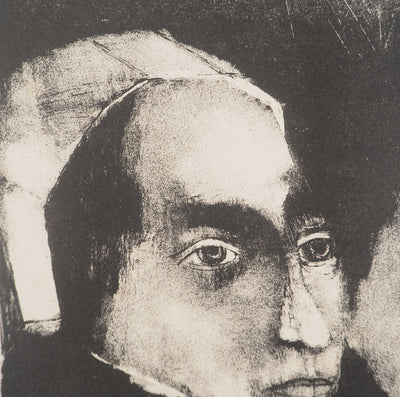 BTIna François HEAULMÉ, Portrait of a Breton woman, Original signed lithograph