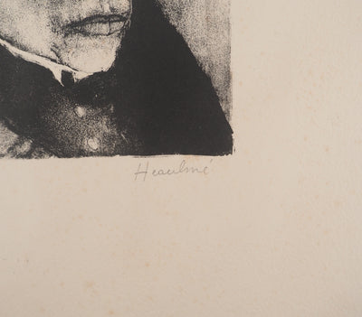 BTIna François HEAULMÉ, Portrait of a Breton woman, Original signed lithograph
