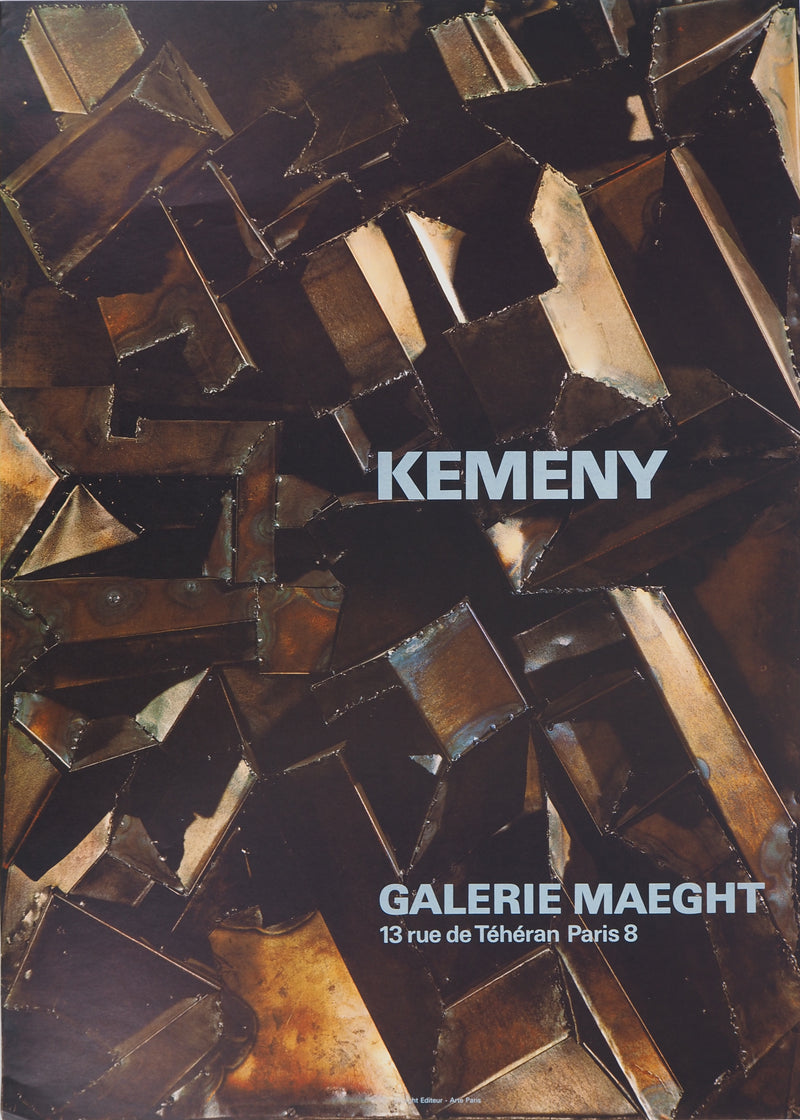 Zoltan KEMENY : Composition noire, Affiche originale d&