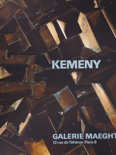 Zoltan KEMENY : Composition noire, Affiche originale d'époque