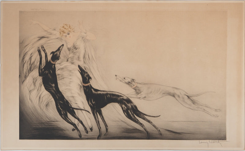 AF Louis ICART, Music Hall, Original signierter Kupferstich