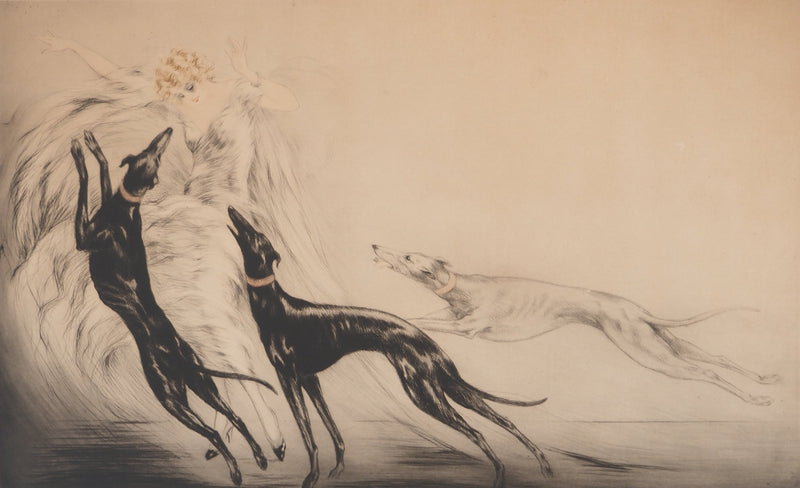 AF Louis ICART, Music Hall, Original signierter Kupferstich
