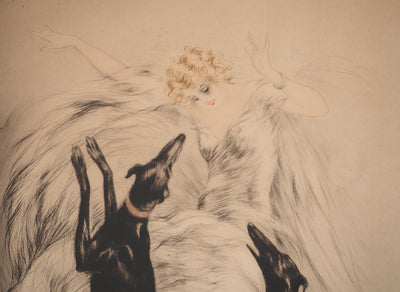 AF Louis ICART, Music Hall, Original signierter Kupferstich