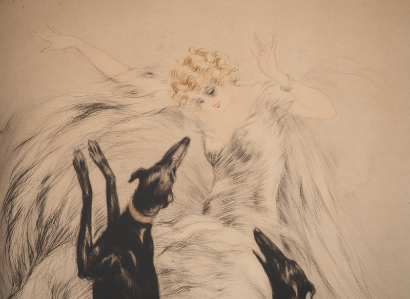 AF Louis ICART, Music Hall, Original signierter Kupferstich