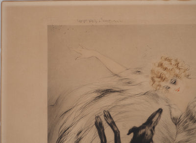 AF Louis ICART, Music Hall, Original signierter Kupferstich