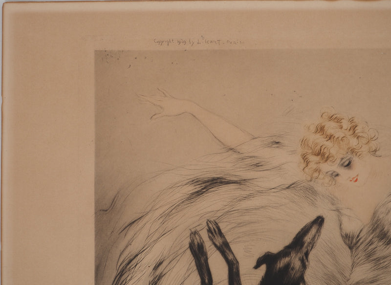 AF Louis ICART, Music Hall, Original signierter Kupferstich
