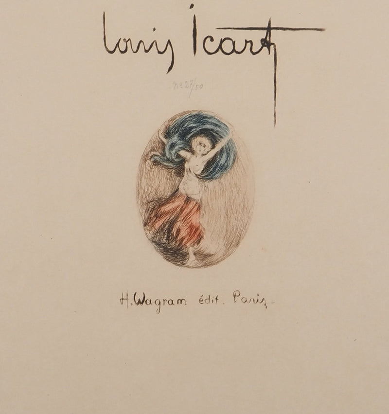 AF Louis ICART, Music Hall, Original signed engraving