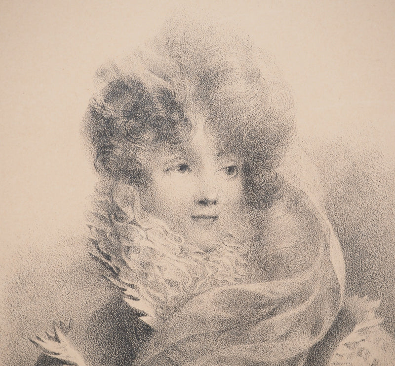AF Eugène ISABEY: Memories, canalside, Lithograph