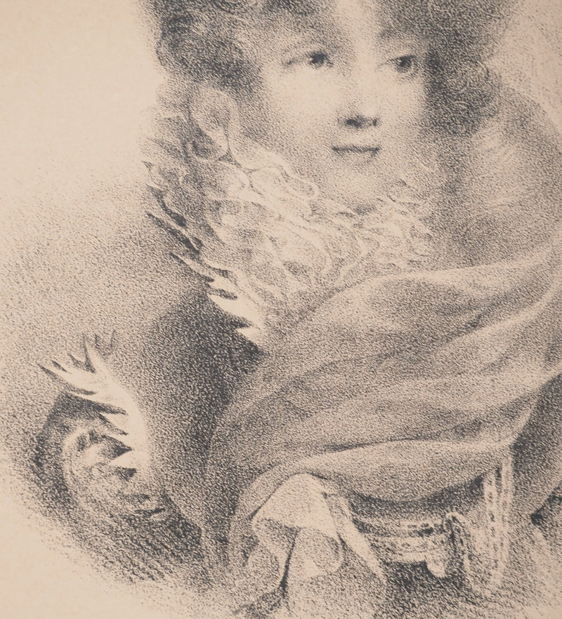 AF Eugène ISABEY: Memories, canalside, Lithograph