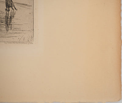Johan-Barthold JONGKIND : Vue de la ville de Maaslins en Hollande, Gravure originale signée (Copie)