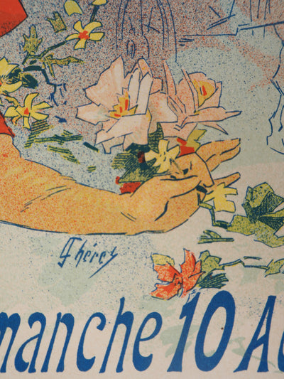 Jules CHERET : Fête des fleurs, Lithographie originale signée