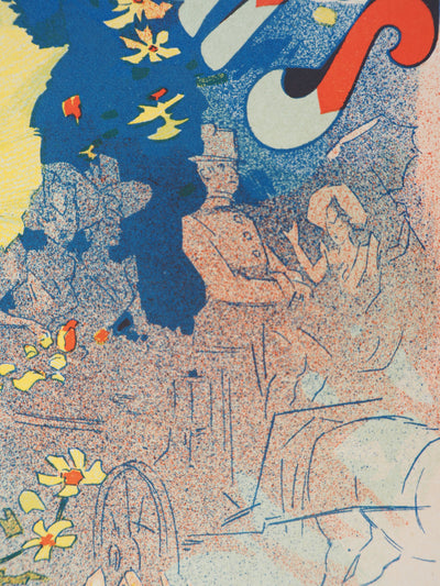 Jules CHERET : Fête des fleurs, Lithographie originale signée