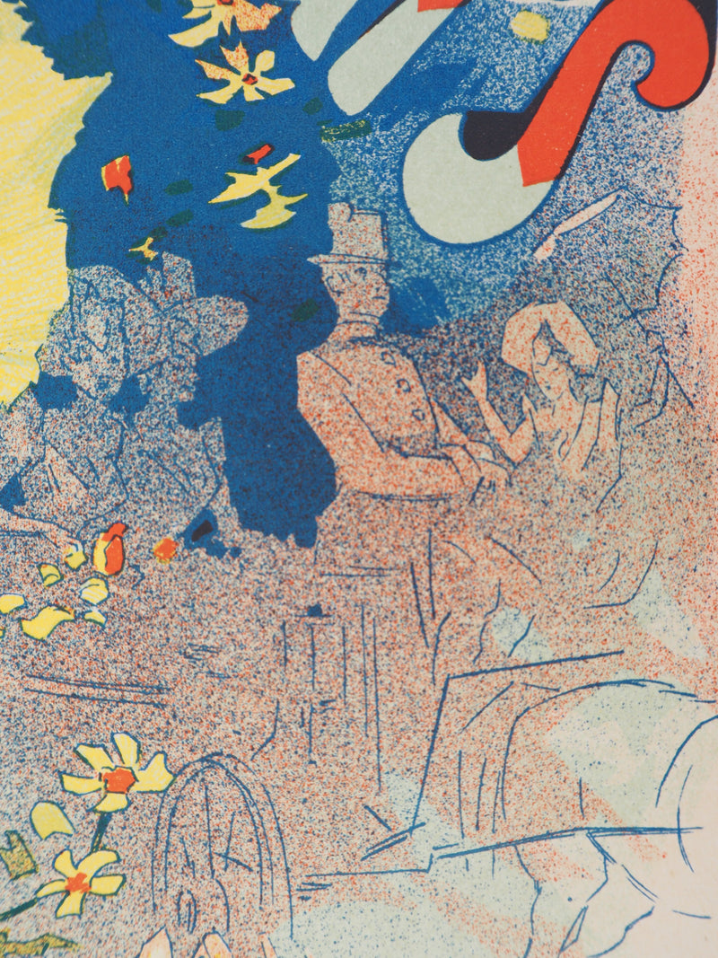 Jules CHERET : Fête des fleurs, Lithographie originale signée