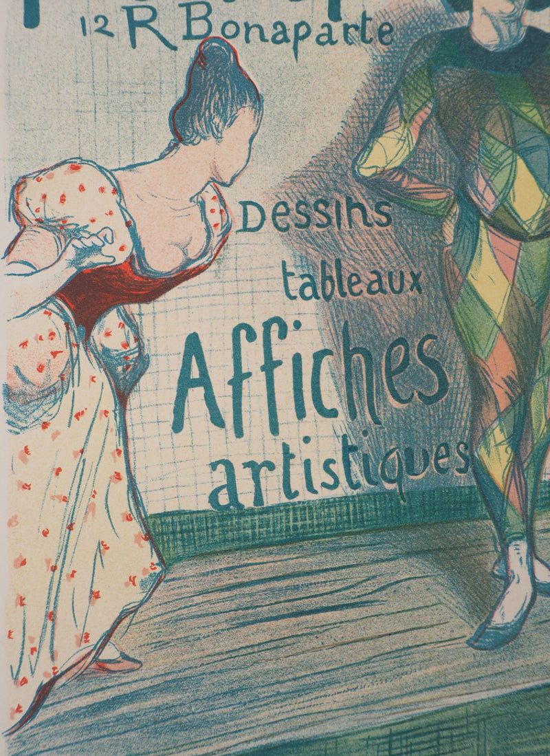 Henri-Gabriel IBELS: Pantomime, Pierrot and Harlequin, Original signed lithograph