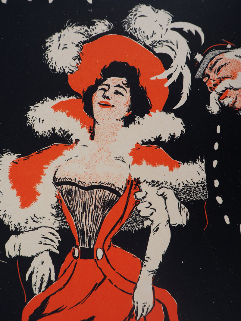 Jules GRUN : Au Violon, Café Riche, Lithographie originale signée