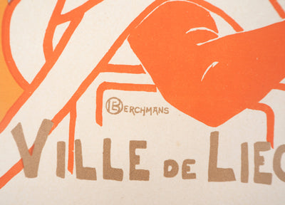 Emile BERCHMANS : Association pour l'encouragement des Beaux-Arts, Lithographie originale signée