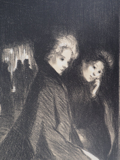 Théophile Alexandre STEINLEN : Deux femmes, Lithographie originale signée