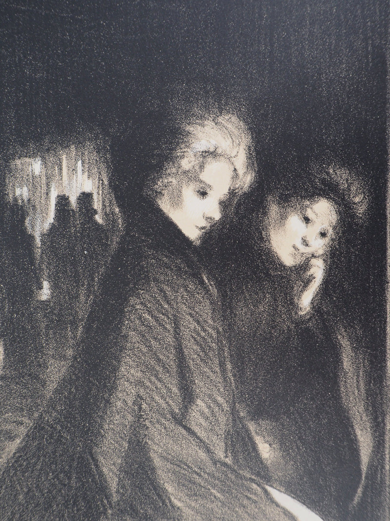 Théophile Alexandre STEINLEN : Deux femmes, Lithographie originale signée