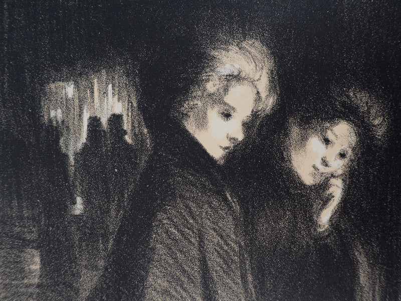 Théophile Alexandre STEINLEN : Deux femmes, Lithographie originale signée