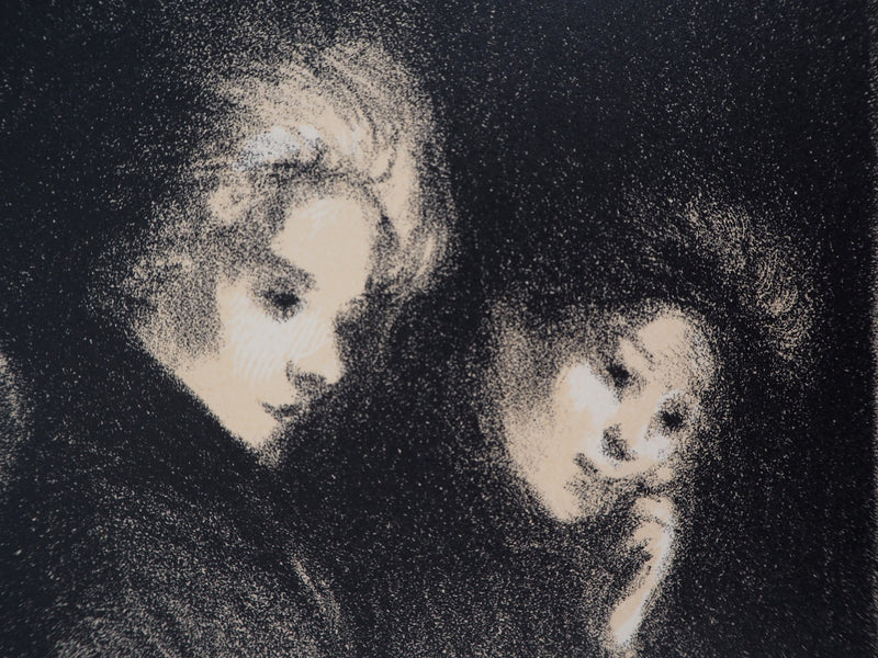Théophile Alexandre STEINLEN : Deux femmes, Lithographie originale signée