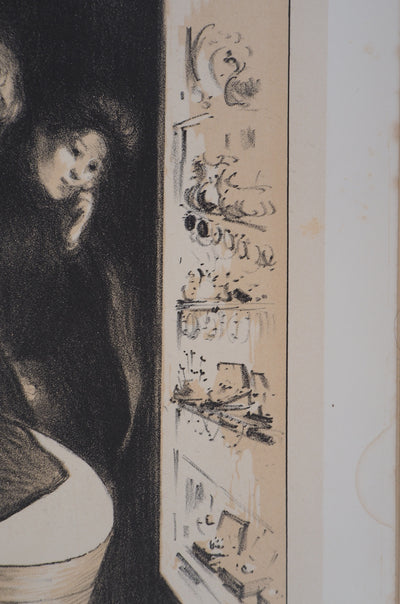 Théophile Alexandre STEINLEN : Deux femmes, Lithographie originale signée