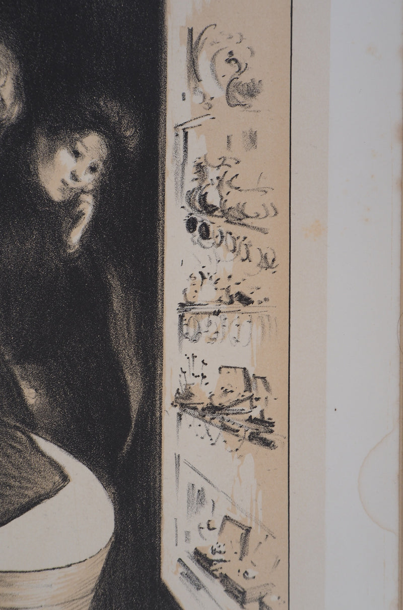 Théophile Alexandre STEINLEN : Deux femmes, Lithographie originale signée