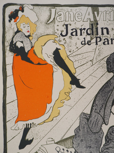 Henri DE TOULOUSE LAUTREC : Jane Avril au Jardin de Paris, Lithographie originale signée