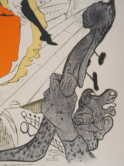 Henri DE TOULOUSE LAUTREC : Jane Avril au Jardin de Paris, Lithographie originale signée