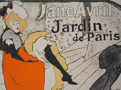Henri DE TOULOUSE LAUTREC : Jane Avril au Jardin de Paris, Lithographie originale signée